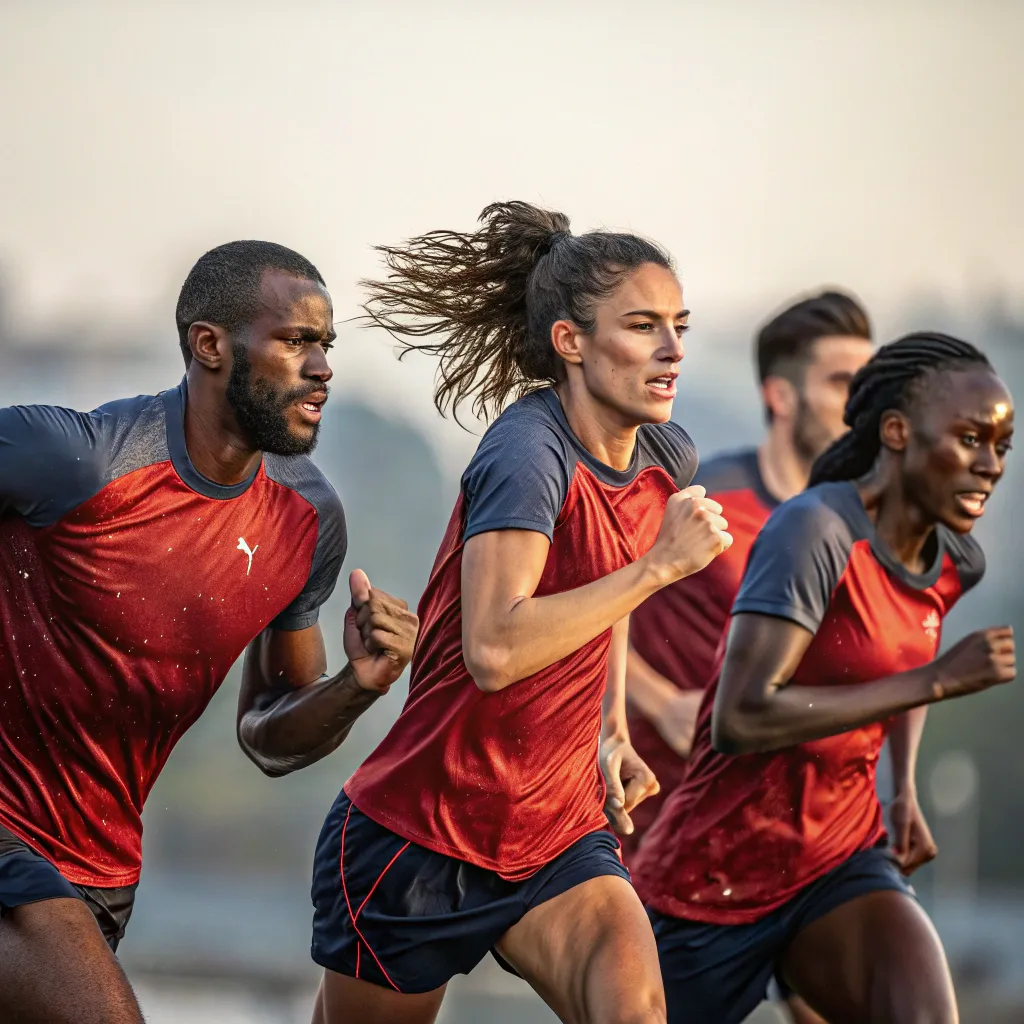 Team of athletes